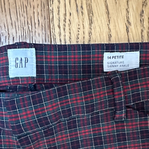 GAP Tartan Plaid Signature Skinny Ankle Pant Size 14P - Picture 3 of 9